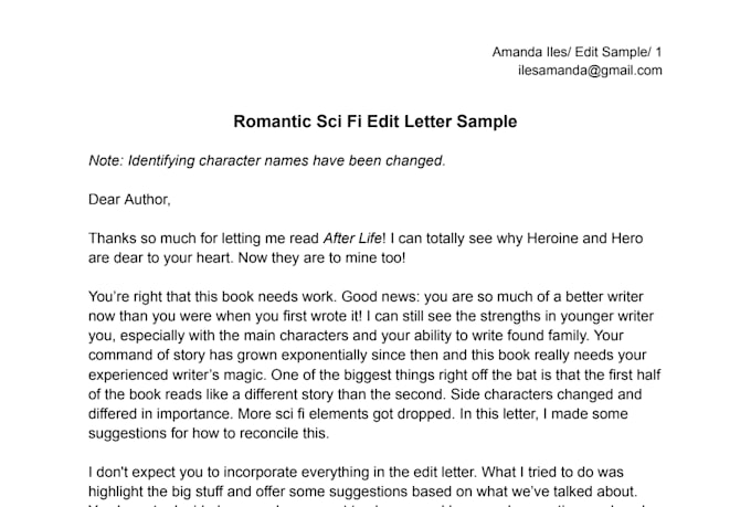 developmental edit your romance novel